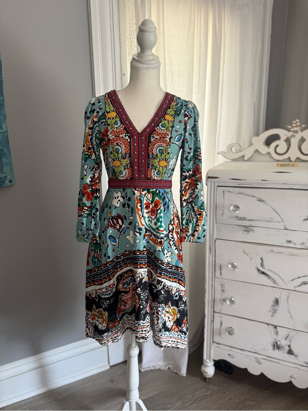 Akemi +Kin Anthropologie Beaded Dress